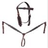 CHALLENGER Horse Western Tooled Leather Browband Headstall Breast Collar Laced Tack 78HR29B view 1