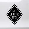 Minglewood Trading Dog up in This Bitch Vinyl Decal - Family Pet Puppy - Die Cut Sticker - 10w x 10h inches - Burgundy view 2