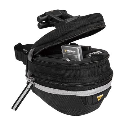 Topeak Survival Tool Wedge Pack II 13-Function Integrated Tool Kit, Expandable 1000D Nylon Saddle Bag with QuickClick Mount