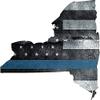 5" NY New York State Thin Blue Line Tattered American Flag Police 3M Reflective Sticker view 1