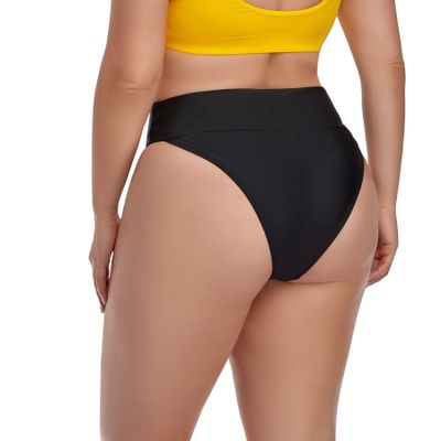 Zohamung Womens Retro High Waisted Bikini Bottoms Brazilian Cheeky High Cut Tankini Briefs Black