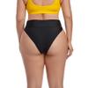 Zohamung Womens Retro High Waisted Bikini Bottoms Brazilian Cheeky High Cut Tankini Briefs Black view 2