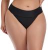 Zohamung Womens Retro High Waisted Bikini Bottoms Brazilian Cheeky High Cut Tankini Briefs Black view 3