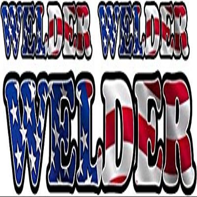 8" - (x3) Pack Welder American Flag Decal Pack MIG TIG ARC Welding Helmet 3M Reflective Sticker