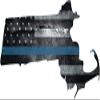 5" MA Massachusetts State Thin Blue Line Tattered American Flag Police 3M Reflective Sticker view 1