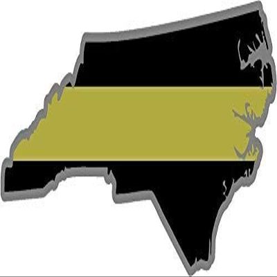 4" NC North Carolina State Thin Gold Line Dispatcher Dispatch 911 Decal 3M Reflective Sticker