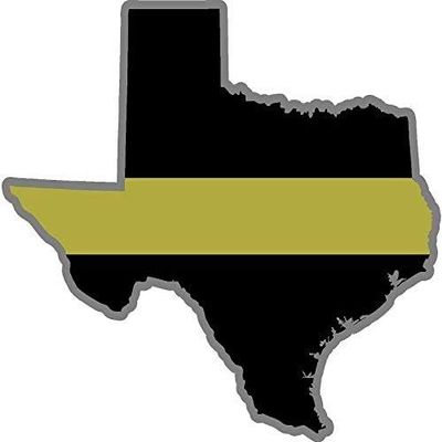 4" Texas TX State Thin Gold Line Dispatcher Dispatch 911 9-(x1) 1 Decal 3M Reflective Sticker