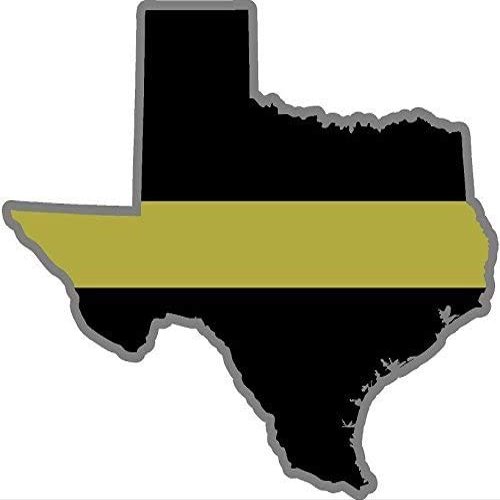 4" Texas TX State Thin Gold Line Dispatcher Dispatch 911 9-(x1) 1 Decal 3M Reflective Sticker