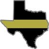 4" Texas TX State Thin Gold Line Dispatcher Dispatch 911 9-(x1) 1 Decal 3M Reflective Sticker view 1