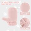 RAOEXI Toddler Infant Winter Mittens Lined with Fleece Easy-on Baby Boy Girls Warm Gloves Outdoor (A-Pink, M (1-2 Years)) view 3