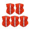 5 Pcs Reflective Bandana neon Face Mask Neck Gaiter for men and women, hi vis Scarf Headbands Balaclava Headwear Tube Windproof Seamless Face Cover (Orange) view 1