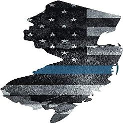 5" NJ New Jersey State Thin Blue Line Tattered American Flag Police 3M Reflective Sticker