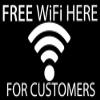 B/W Large Free Wi-Fi HERE for CUSTOMERS Business Window 3M Reflective Sticker| Door Decal view 1