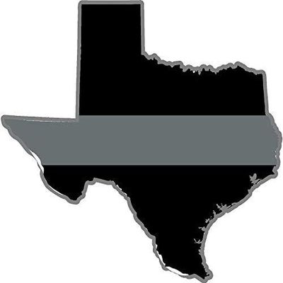 4" Texas TX State Thin Silver Line Corrections Officer Guard Decal 3M Reflective Sticker