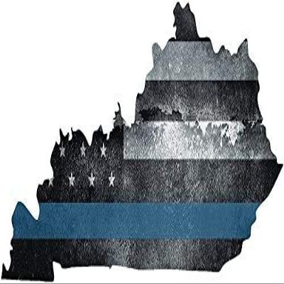 5" KY Kentucky State Thin Blue Line Tattered American Flag Police 3M Reflective Sticker Law
