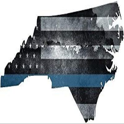 5" NC North Carolina State Thin Blue Line Tattered American Flag Police 3M Reflective Sticker