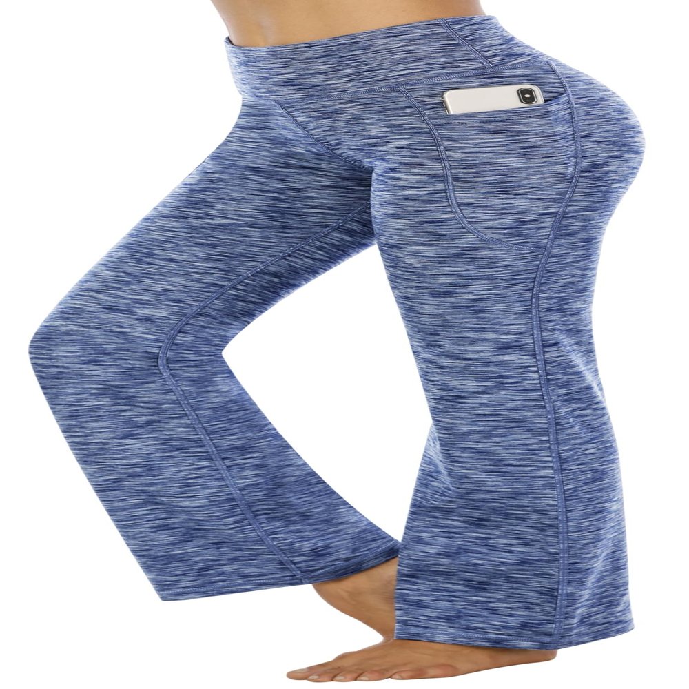 Heathyoga 30"/32" Yoga Pants Women with Pockets Wide Leg Yoga Pants for Woman Flare Leggings Bootcut Work Dress Pants Women Ocean