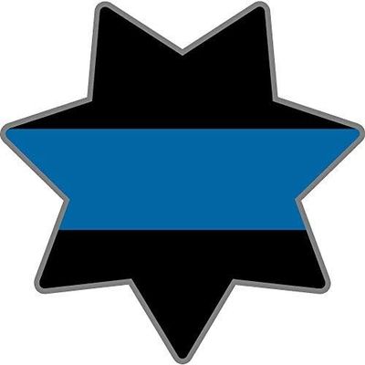 4" Police Shield (x2) Star Thin Blue Line Police Officer Sheriff Dept 3M Reflective Sticker