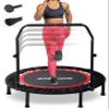 Kanchimi 40" Folding Mini Fitness Indoor Exercise Workout Rebounder Trampoline with Handle, Max Load 330lbs(Black) view 1
