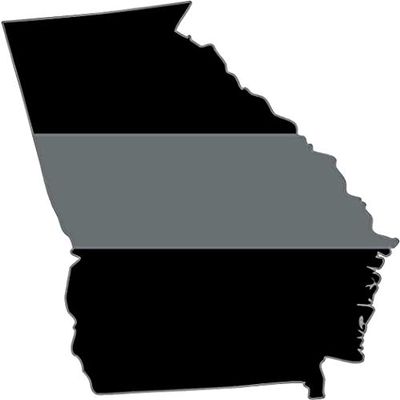 4" Georgia GA State Thin Silver Line Corrections Officer Guard Decal 3M Reflective Sticker