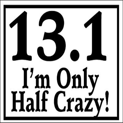13.1 I'm Only Half Crazy Marathon 3M Reflective Sticker| Running Decal