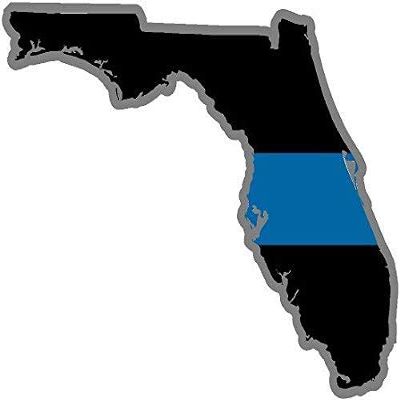 5" FL Florida State Thin Blue Line Police Sheriff SWAT 3M Reflective Sticker Law Enforcement