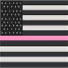 5" American Subdued Pink Line Breast Cancer Flag Decal Tactical 3M Reflective Sticker| RH view 1