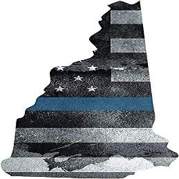 5" NH New Hampshire State Thin Blue Line Tattered American Flag Police 3M Reflective Sticker