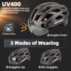 Shinmax Bike Helmet, CPSC/CPC Bike Helmet for Adult Men Women with Magnetic Goggles&Led Back Light Cycling Helmet Adjustable SM-T69 view 2