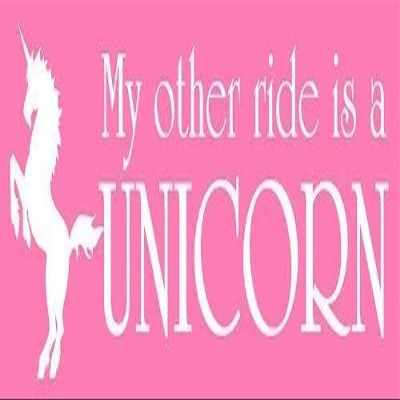 My Other Ride is a Unicorn Bumper 3M Reflective Sticker| Pink Decal