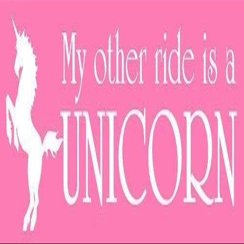 My Other Ride is a Unicorn Bumper 3M Reflective Sticker| Pink Decal