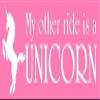 My Other Ride is a Unicorn Bumper 3M Reflective Sticker| Pink Decal view 1
