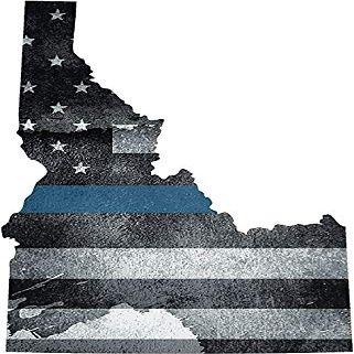 5" ID Idaho State Thin Blue Line Tattered American Flag Police 3M Reflective Sticker Law