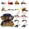 Fly Fishing Flies Kit, 50/114Pcs Handmade Fly Fishing Gear with Dry/Wet Flies, Streamers, Fly Assortment Trout Bass Fishing with Fly Box (114Pcs/Set-11 Mixed Styles) view 1