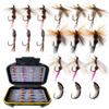 Handmade Fly Fishing Kit, 50/114 Pcs with Dry/Wet Flies, Streamers, Fly Assortment for Trout & Bass Fishing - 50 Pcs/Set, 6 Mixed Styles view 1