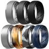 Egnaro Inner Arc Ergonomic Breathable Design, Silicone Rings Mens with Half Sizes, 1/4/5/6/7 Rubber Wedding Bands, 10mm Wide-2.5mm Thick view 1