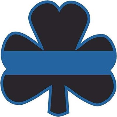 3" Thin Blue Line Shamrock Police Law Enforcement Irish Lucky Clover 3M Reflective Sticker