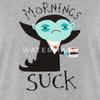 Spreadshirt Mornings Suck Vampire Women's Loose Fit T-Shirt, M, Heather Gray view 3