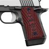 Guuun Kimb Micro Carry 9 9mm Grips G10 Grips, Aggressive OPS Crosshatch Texture, Red view 1