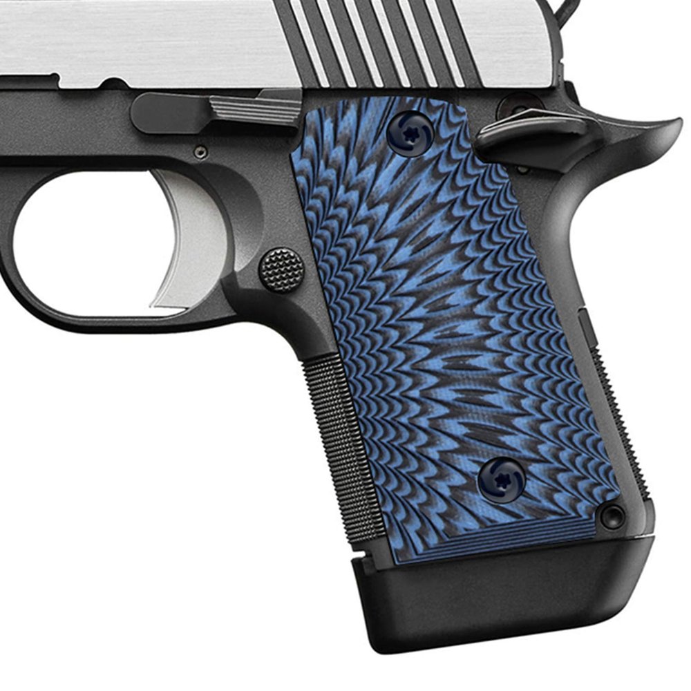 Guuun Kimb Micro Carry 9 9mm Grips G10 Grips, Sunburst Tactical Texture, Blue