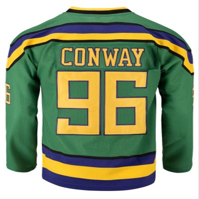 Youth Mighty Ducks Movie Shirts Ice Hockey Jersey (Medium, 96 Conway Green)