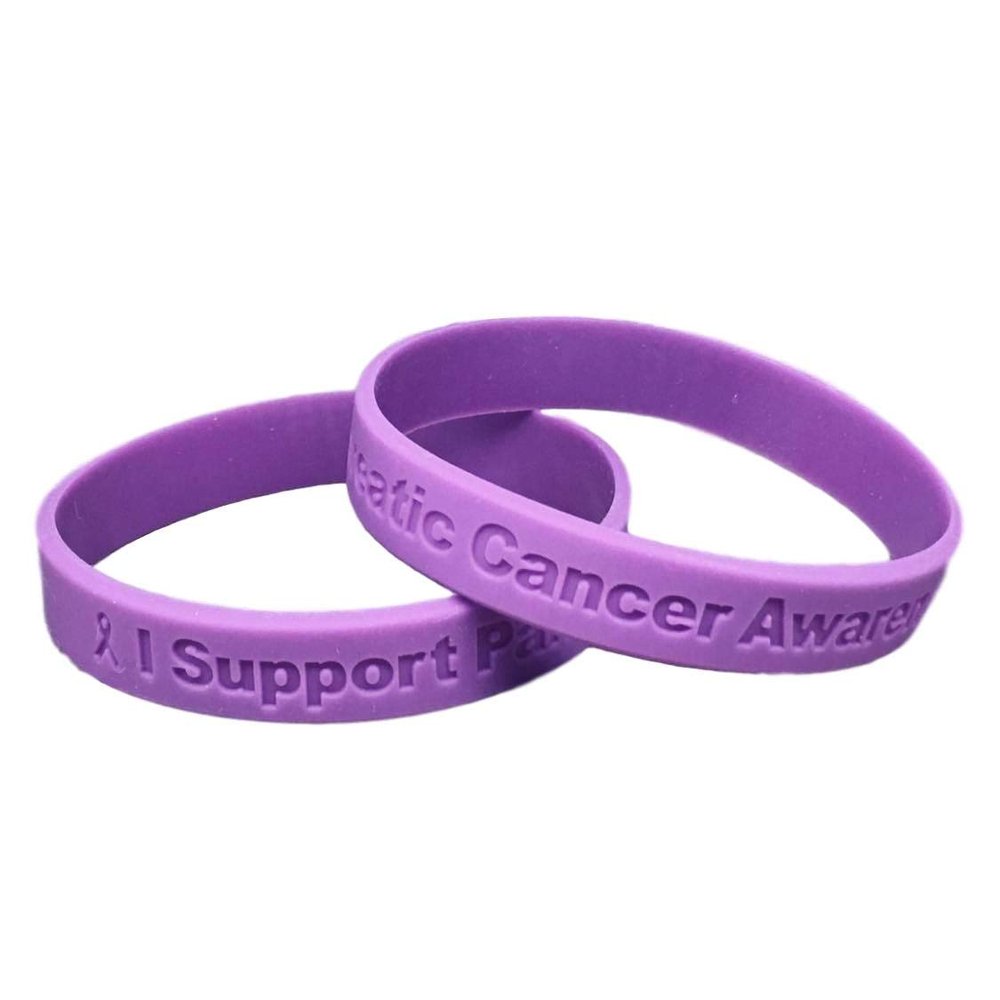 25 - I Support Pancreatic Cancer Awareness Bracelets 100% Medical Grade Silicone - Latex and Toxin Free - 25 Bracelets - Show Your Support For Pancreatic Cancer Awareness
