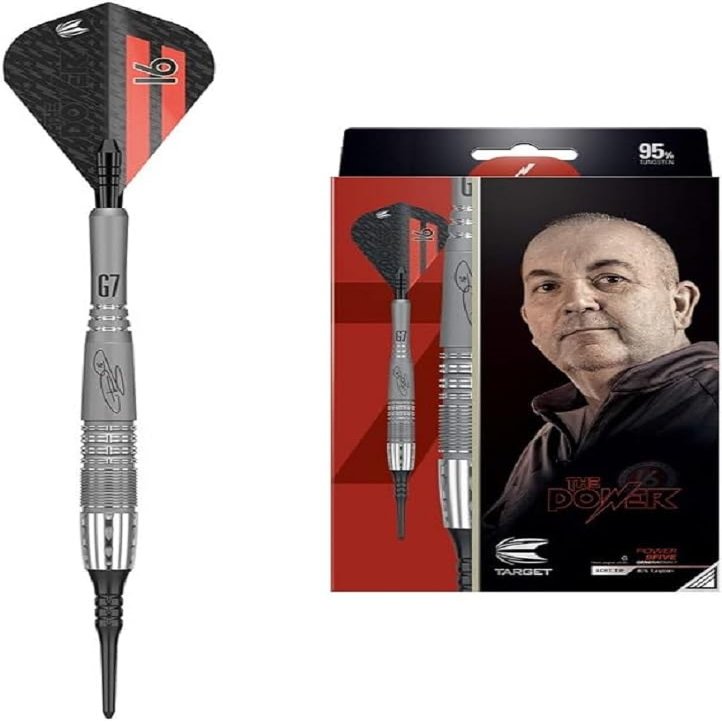 Target Darts Phil Taylor Power 9-Five Gen 7 18G | 95% Tungsten, Soft Tip Darts Set | Player-Edition Set, Professional Darts Set