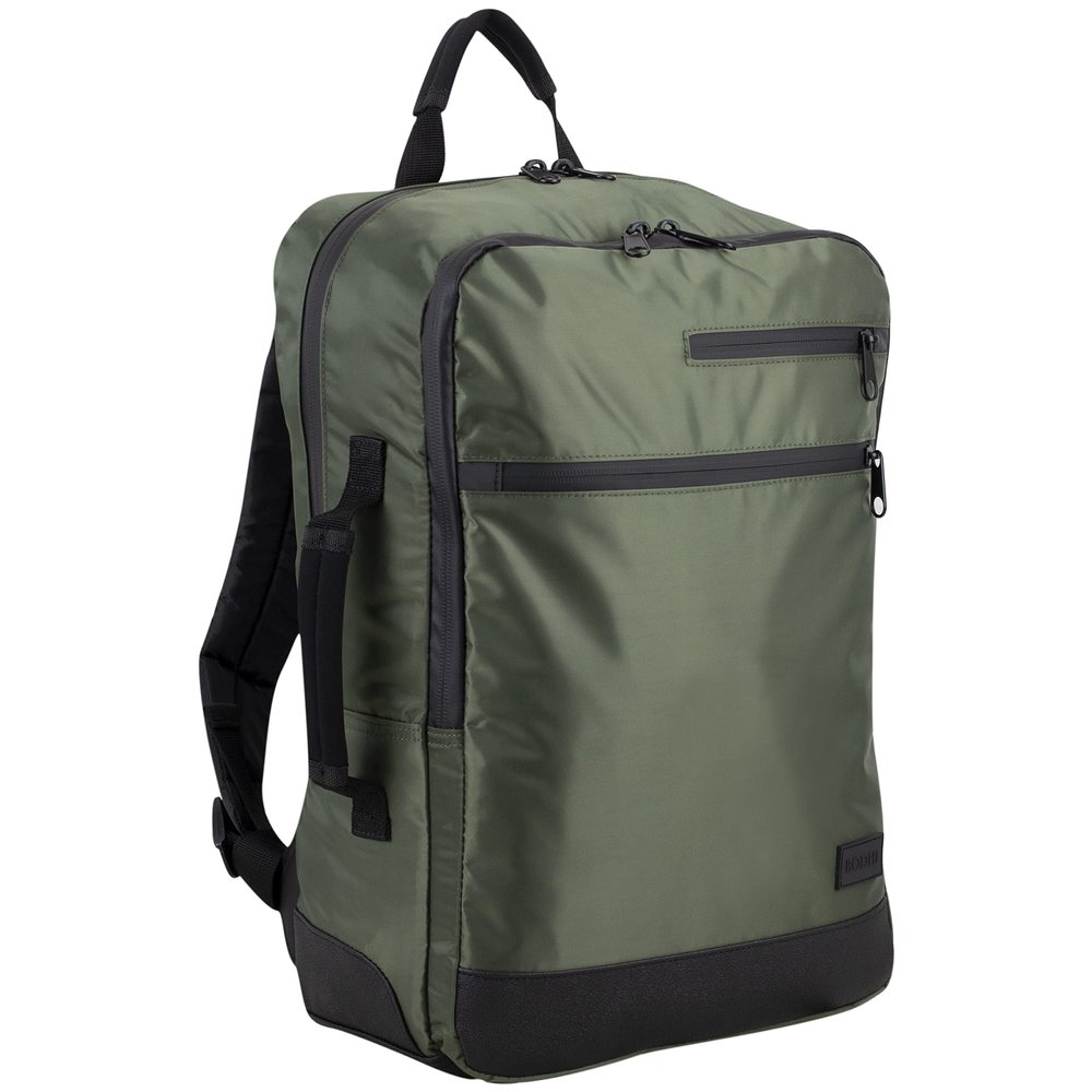 BODHI Business Class Backpack Briefcase With Trolley Sleeve, Army Green
