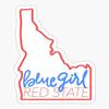 Blue Girl, red State (Idaho) - Sticker Graphic - Auto, Wall, Laptop, Cell, Truck Sticker for Windows, Cars, Trucks view 1