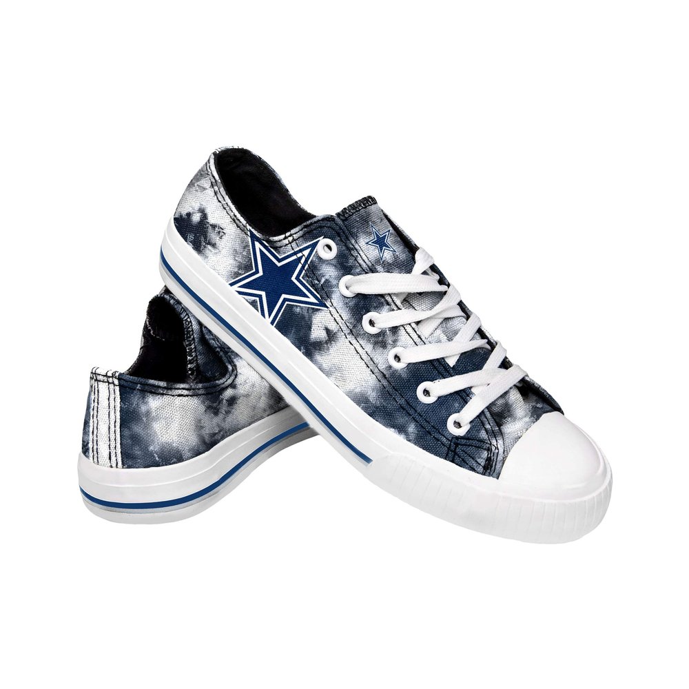 FOCO Dallas Cowboys NFL Womens Low Top Tie Dye Canvas Shoes - 7