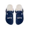 FOCO Seattle Seahawks NFL Womens Faux Fur Buckle Clog Slippers - M (7-8), team color view 2