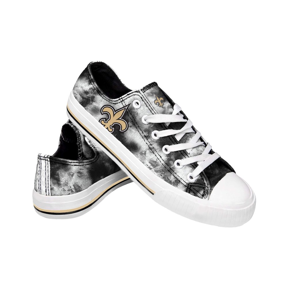FOCO New Orleans Saints NFL Womens Low Top Tie Dye Canvas Shoes - 6