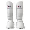 Karate Shin Instep Martial Arts Padded Shin Guards Protectors Sparring Taekwondo Training Pads (White, M) view 1