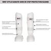 Karate Shin Instep Martial Arts Padded Shin Guards Protectors Sparring Taekwondo Training Pads (White, M) view 2